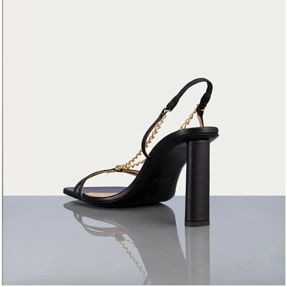 NEW Frame Le Tati Chain Sandal in Noir Black